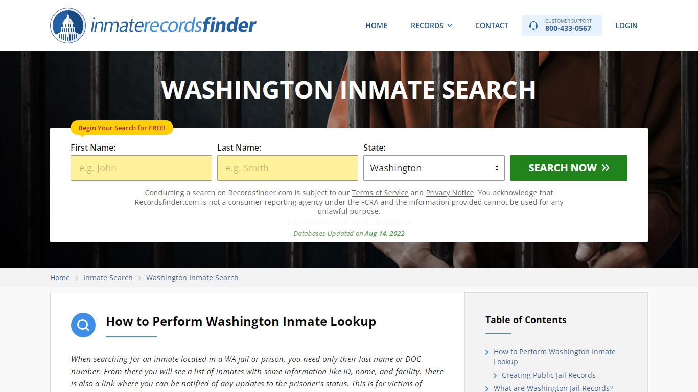 Washington Inmate Search - Jail & Prison Records Online