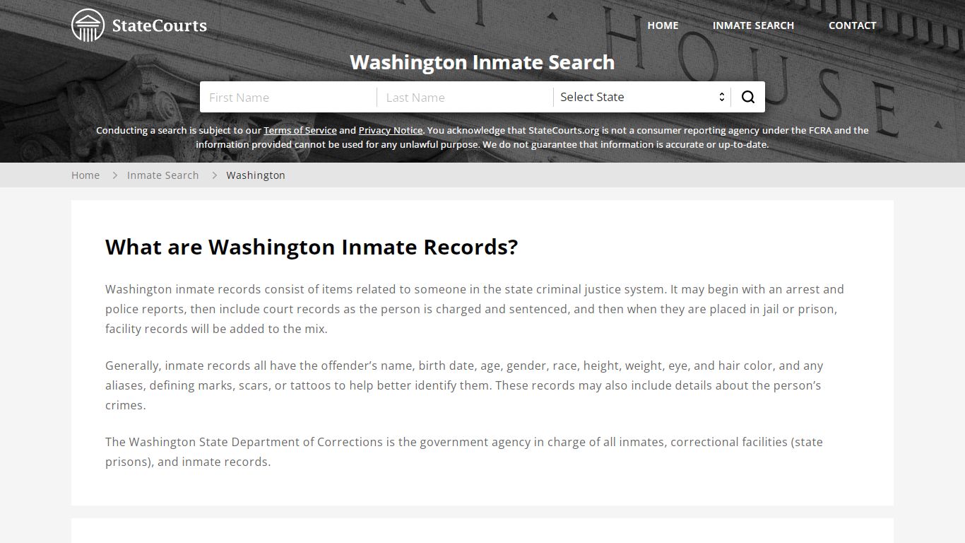 Washington Inmate Search, Prison and Jail Information ...